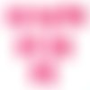 Lot 6 appliques tissu polyester : noeud papillon rose avec motif coeur 5.5*4cm (086)