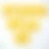 Lot 6 appliques tissu polyester : noeud papillon jaune avec motif coeur 5.5*4cm (086)