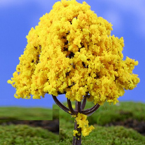 Miniature synthetique : arbre jaune hauteur 6cm (36)