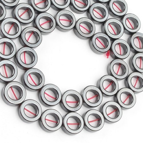 Perles hematites : 45 cercles 8mm (01)