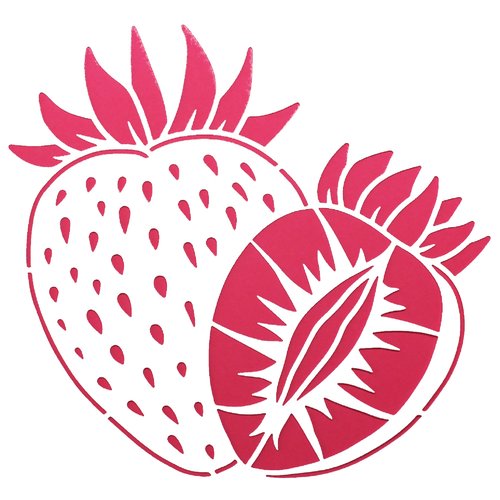 Pochoir plastique 20*20cm : fruit fraise (01)