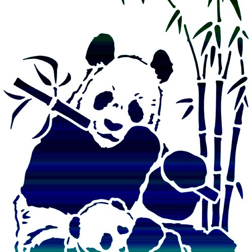Pochoir plastique 30*21cm : panda (02)
