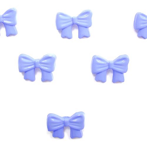 Lot 6 boutons acryliques : noeud papillon bleu13*10mm (01)