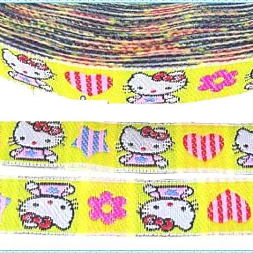 Ruban polyester : chat  largeur 12mm longueur 100cm (08)