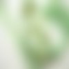 Ruban satin : vert motif fleur largeur 22mm longueur 100cm (10)