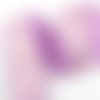 Ruban voile polyester : mauve motif fleur largeur 32mm longueur 100cm (01)