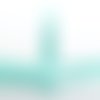 Biais coton plie : turquoise motif coeur blanc largeur 20mm longueur 100cm