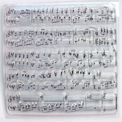 Tampons silicone transparent  motifs partition musicale (01)