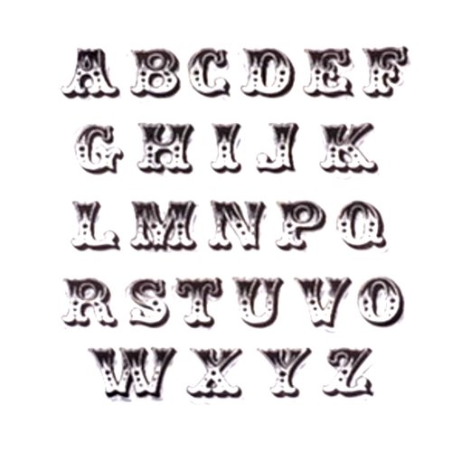 Tampon silicone transparent alphabet hauteur 23mn (03)