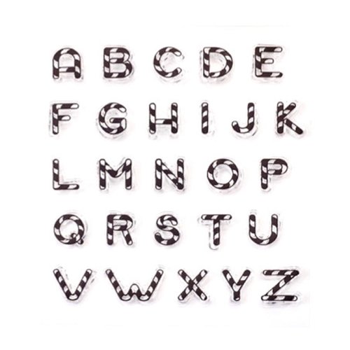Tampon silicone transparent alphabet hauteur 20mn (01)