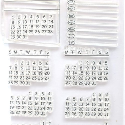 Tampon silicone transparent motif calendrier