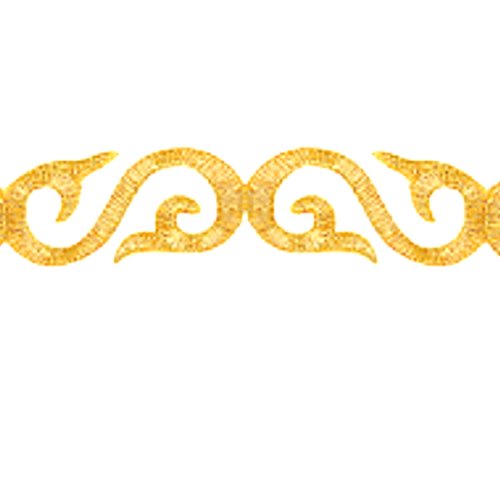 Applique tissu thermocollant : bordure gold 18*2cm (04)