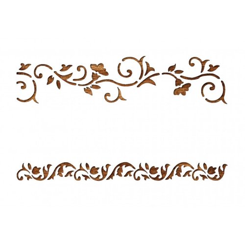 Pochoir 26  x 18 cm en plastique mylar : 2 frises baroques