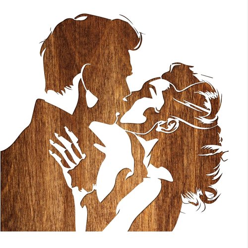 Pochoir 28 x 28 cm en plastique mylar  motif jeune couple amoureux