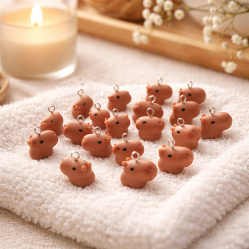 Lot de 15 pendentifs capybaras en résine accessoires diy bijoux