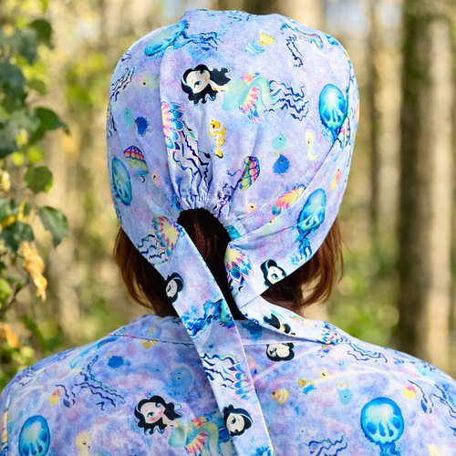 Calot infirmière sirène – bonnet chirurgical fantaisie – calot médical femme – bonnet bloc opératoire coloré