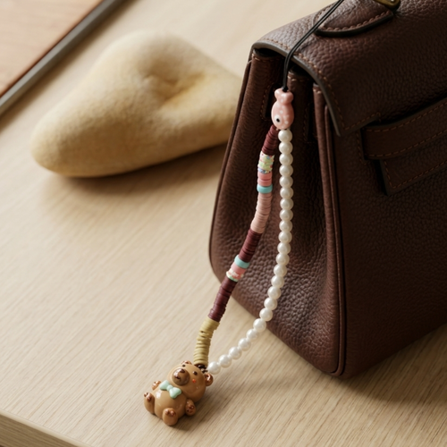 Bijou de portble capybara accessoire de mode de sac capibala mignon avec des perles