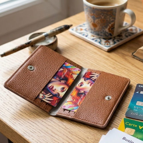 Porte carte marron capybara en simili cuir,porte monnaie compact,patch capybara,petit porte feuilles animaux,mignon