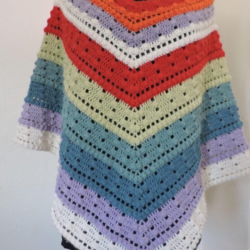 Poncho multicolore alpaga