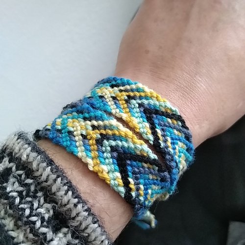 Choker collier ras de cou bracelet double brésilien couleur d'été fait-main  macramé femme homme adolescent bohème hippie tribal - Un grand marché
