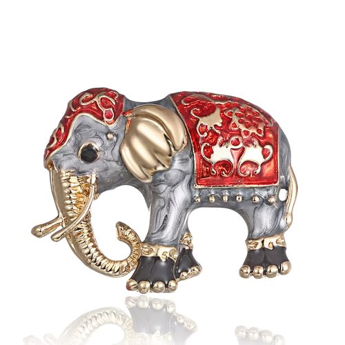 Broche éléphant oriental – élégance et porte-bonheur