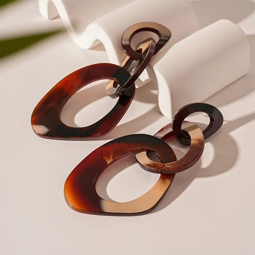 Boucles d’oreilles longues pendantes en résine – 11 cm