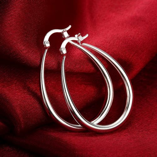 Boucles d’oreilles goutte argentées – tige argent 925