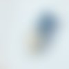 Serre-tête couronne bigouden en dentelle paillette bleu agapanthe avec hermine, fait main en bretagne