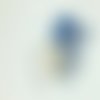 Serre-tête couronne bigouden en dentelle paillette bleu horizon avec hermine, fait main en bretagne