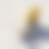 Serre-tête couronne bigouden en dentelle paillette jaune ajonc avec hermine, fait main en bretagne