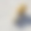 Serre-tête couronne bigouden en dentelle paillette jaune sable avec hermine, fait main en bretagne