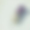 Serre-tête couronne bigouden en dentelle paillette violette des bois avec hermine, fait main en bretagne