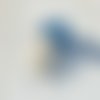 Serre-tête avec couronne korrigane en dentelle paillette bleu "mer" avec hermine, fait main en bretagne