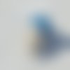Serre-tête avec couronne korrigane en dentelle paillette bleu "baie" avec hermine, fait main en bretagne