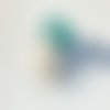 Serre-tête avec couronne korrigane en dentelle paillette vert "clairière" avec hermine, fait main en bretagne