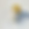 Serre-tête avec couronne korrigane en dentelle paillette jaune "genêt" avec hermine, fait main en bretagne