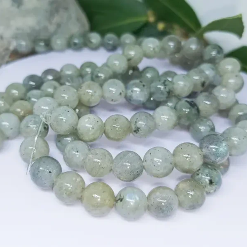Perles labradorite naturelle 8mm | lot de 90 perles en pierres fines | pierre naturelle