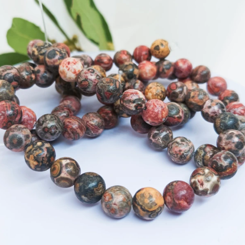 Jaspe léopard naturel - 8mm - lot de 90 perles | léopardite | jaspe tacheté peau de léopard