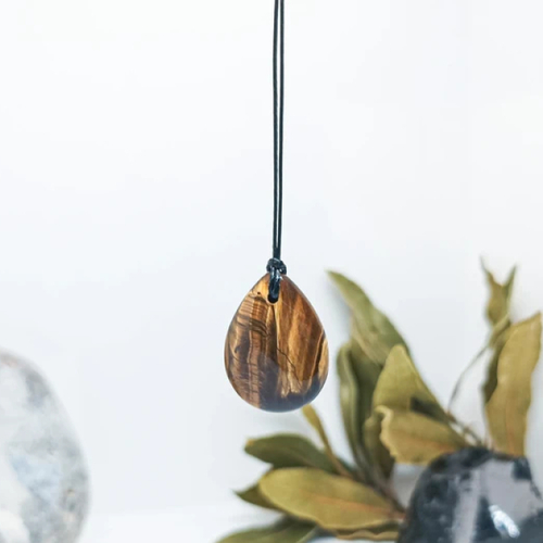 Pendentif oeil de tigre | pendentif goutte | bijou oeil de tigre pierre naturelle