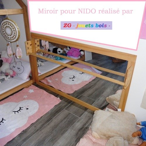 Miroir Montessori 110 X 70 Horizontal Taille Standard Miroir Incassable Avec Barre De Maintien Reglable Amenagement Nido Un Grand Marche