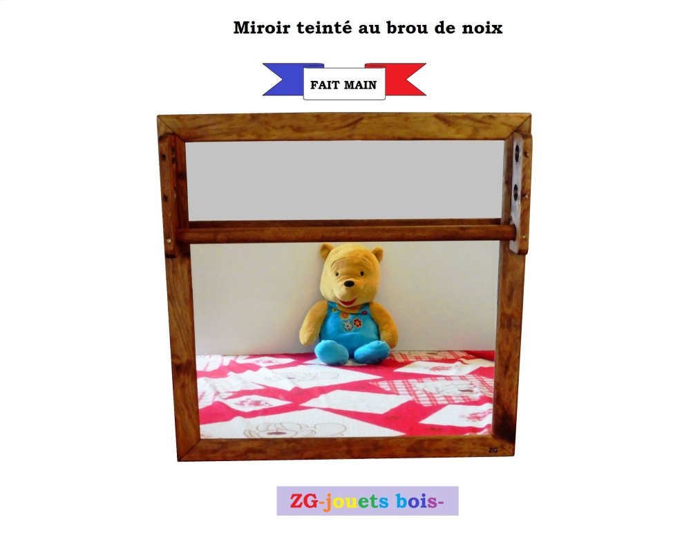 Miroir Montessori 65 X 65cm Miroir Avec Barre De Maintien Reglable Encombrement Faible Amenagement Nido Un Grand Marche