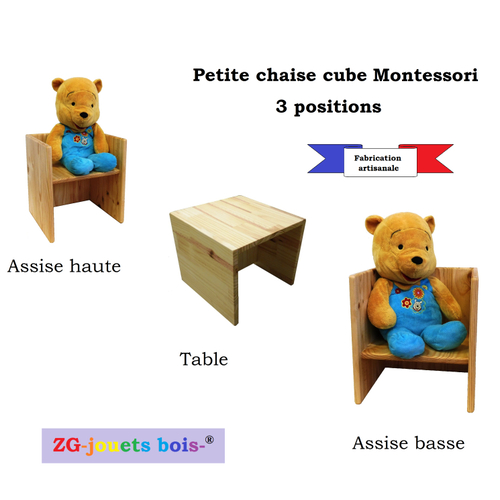 Chaise Cube Montessori Chaise 3 En 1 Deux Hauteur D Assise Et Petite Table Un Grand Marche