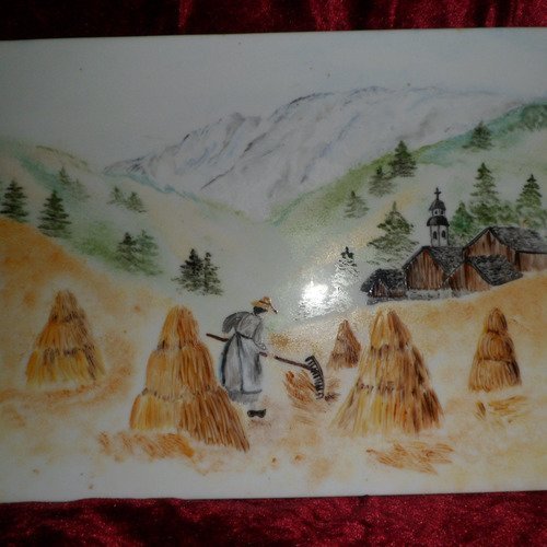 Plaque de porte ou de villa ou de maison motif moisson personnalisable