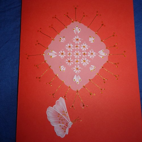 Carte en pergamano motif fleurs, personnalisable