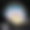 Eventail peint main motif étoiles dorées