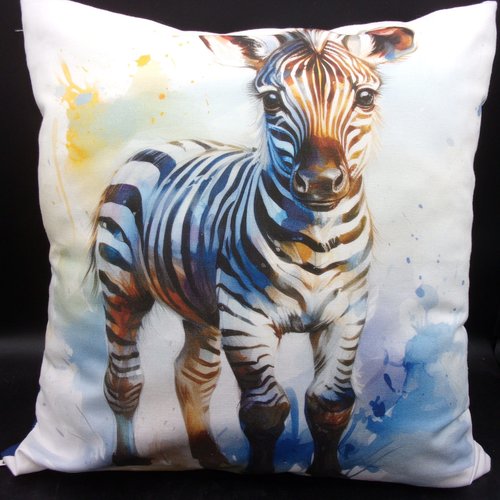 Coussin motif zèbre