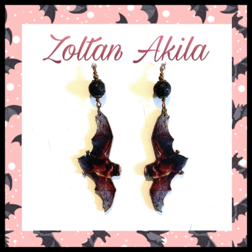 Boucles d'oreilles chauves-souris en bois