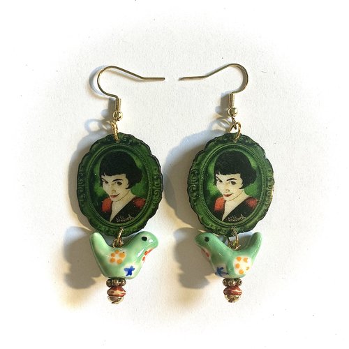 Boucles d’oreilles amélie vertes