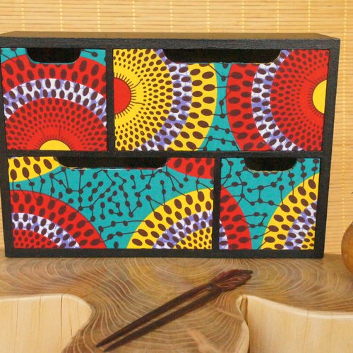 Boîte de rangements à tiroirs en wax