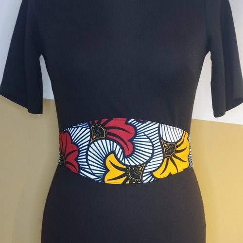 Ceinture obi wax fleurs de mariage